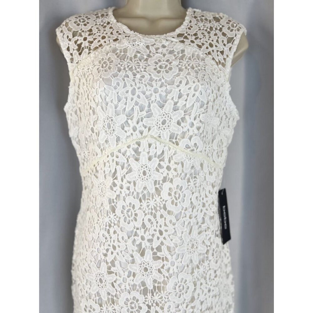 NWT Bebe White Lace Crochet Midi Dress $129 - Picture 5 of 14